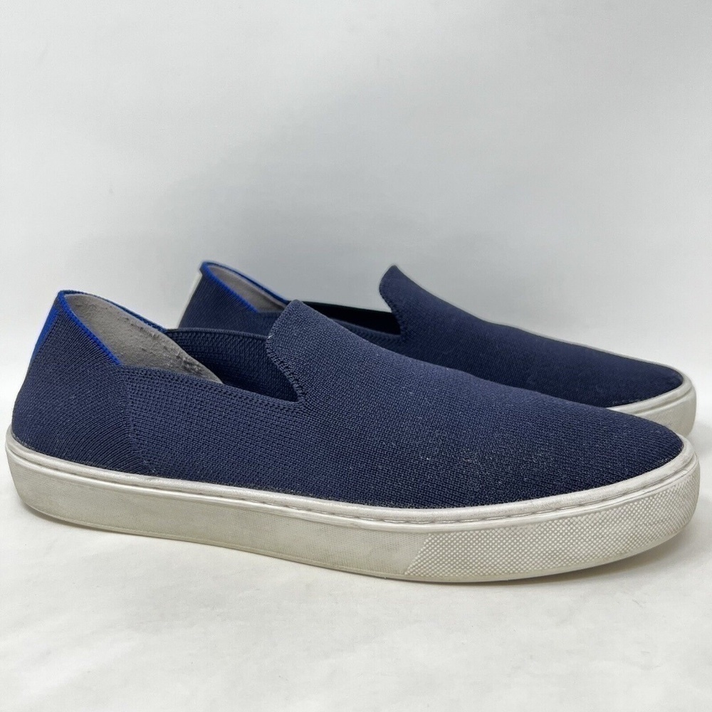 Rothy's Dark Blue Knit The Original Slip On Sneaker Size 8.5 39 Womens Flat Shoe